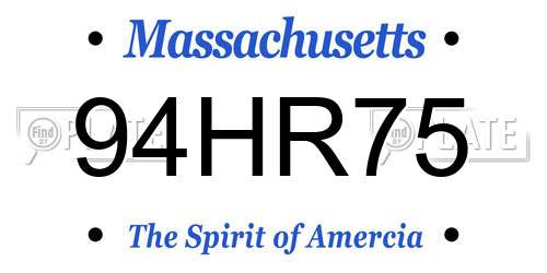 94HR75 Massachusetts License Plate