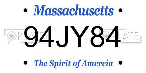 94JY84 Massachusetts License Plate