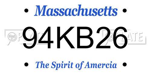 94KB26 Massachusetts License Plate