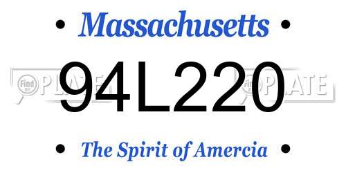 94L220 Massachusetts License Plate