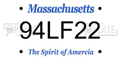 94LF22 Massachusetts License Plate