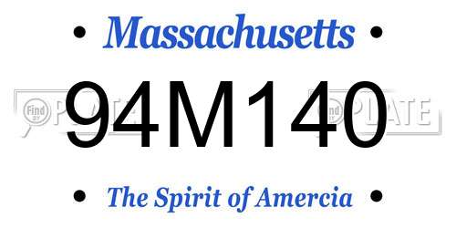 94M140 Massachusetts License Plate