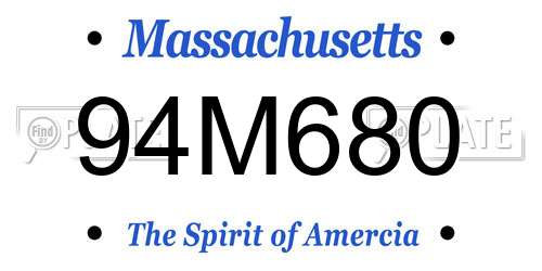 94M680 Massachusetts License Plate