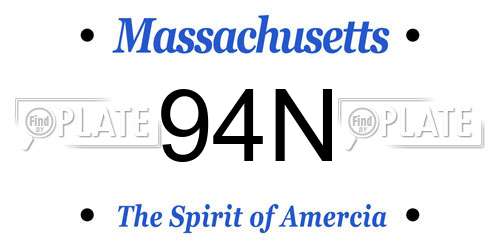 94N Massachusetts License Plate