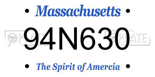 94N630 Massachusetts License Plate