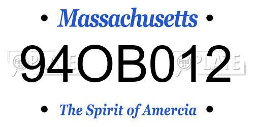 94OB012 Massachusetts License Plate