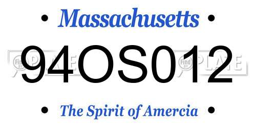 94OS012 Massachusetts License Plate