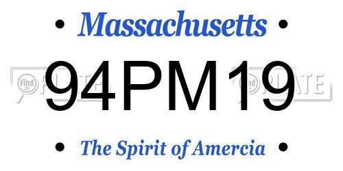 94PM19 Massachusetts License Plate