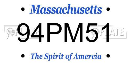 94PM51 Massachusetts License Plate