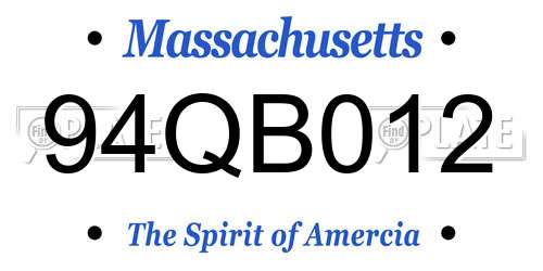 94QB012 Massachusetts License Plate