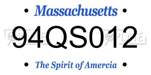 94QS012 Massachusetts License Plate