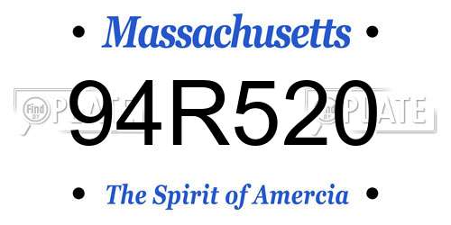 94R520 Massachusetts License Plate