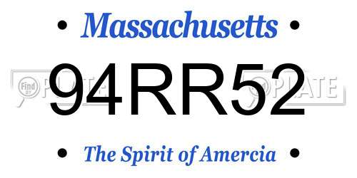 94RR52 Massachusetts License Plate