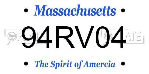 94RV04 Massachusetts License Plate