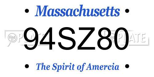 94SZ80 Massachusetts License Plate