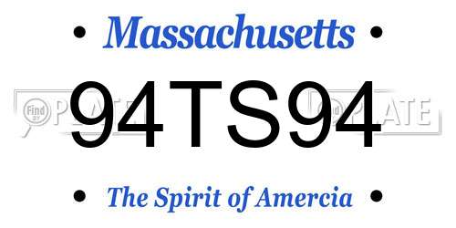 94TS94 Massachusetts License Plate
