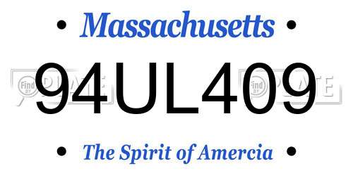 94UL409 Massachusetts License Plate
