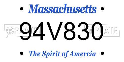 94V830 Massachusetts License Plate