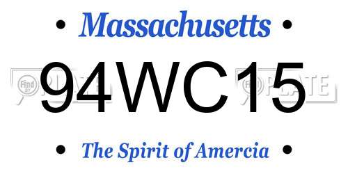 94WC15 Massachusetts License Plate