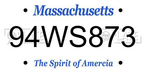 94WS873 Massachusetts License Plate
