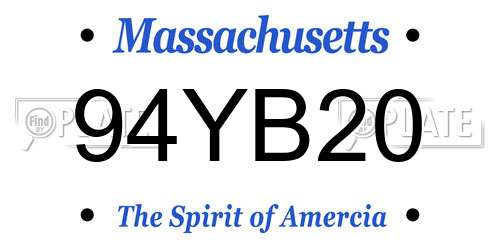 94YB20 Massachusetts License Plate