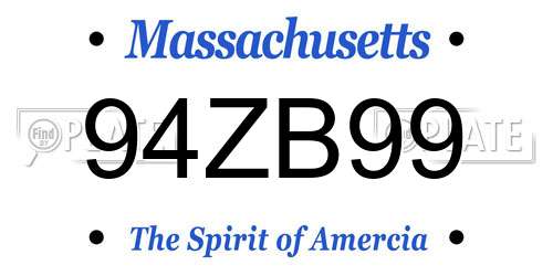 94ZB99 Massachusetts License Plate