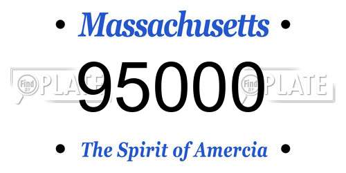 95000 Massachusetts License Plate