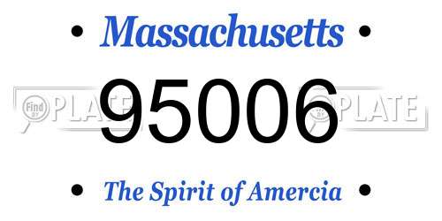 95006 Massachusetts License Plate