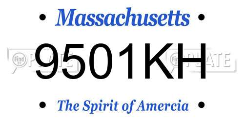 9501KH Massachusetts License Plate