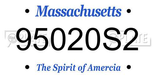 95020S2 Massachusetts License Plate