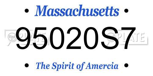95020S7 Massachusetts License Plate