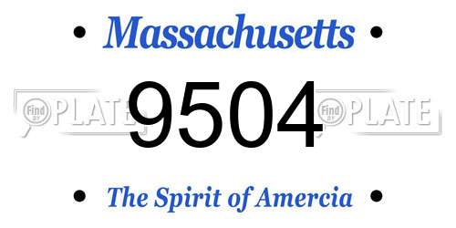 9504 Massachusetts License Plate