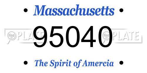 95040 Massachusetts License Plate
