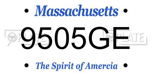 9505GE Massachusetts License Plate