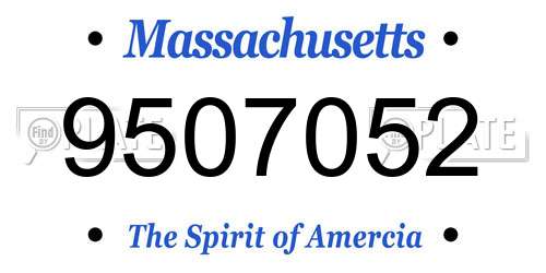 9507052 Massachusetts License Plate