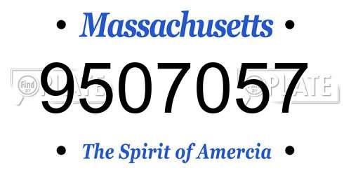 9507057 Massachusetts License Plate