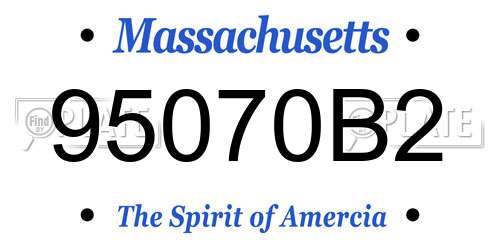 95070B2 Massachusetts License Plate