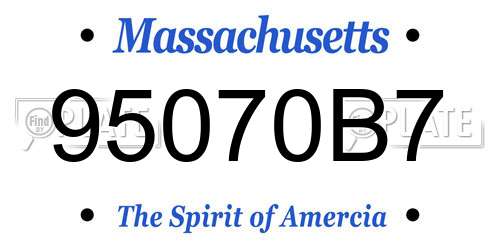 95070B7 Massachusetts License Plate