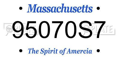 95070S7 Massachusetts License Plate