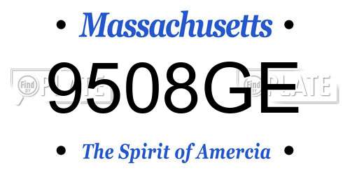 9508GE Massachusetts License Plate