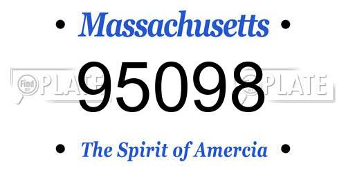 95098 Massachusetts License Plate