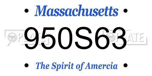 950S63 Massachusetts License Plate
