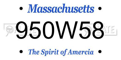 950W58 Massachusetts License Plate