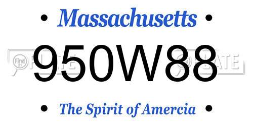 950W88 Massachusetts License Plate