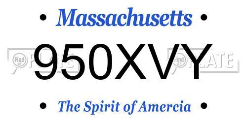 950XVY Massachusetts License Plate