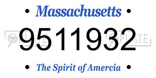 9511932 Massachusetts License Plate
