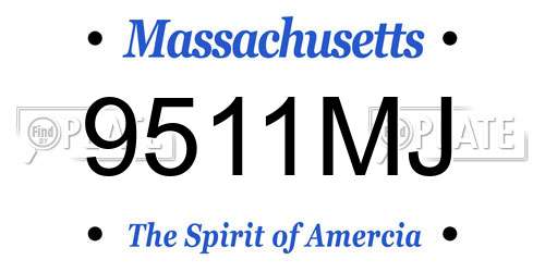 9511MJ Massachusetts License Plate