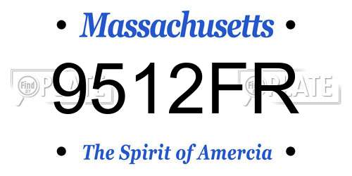 9512FR Massachusetts License Plate