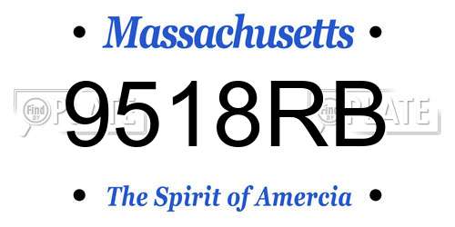 9518RB Massachusetts License Plate