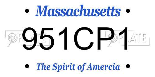 951CP1 Massachusetts License Plate